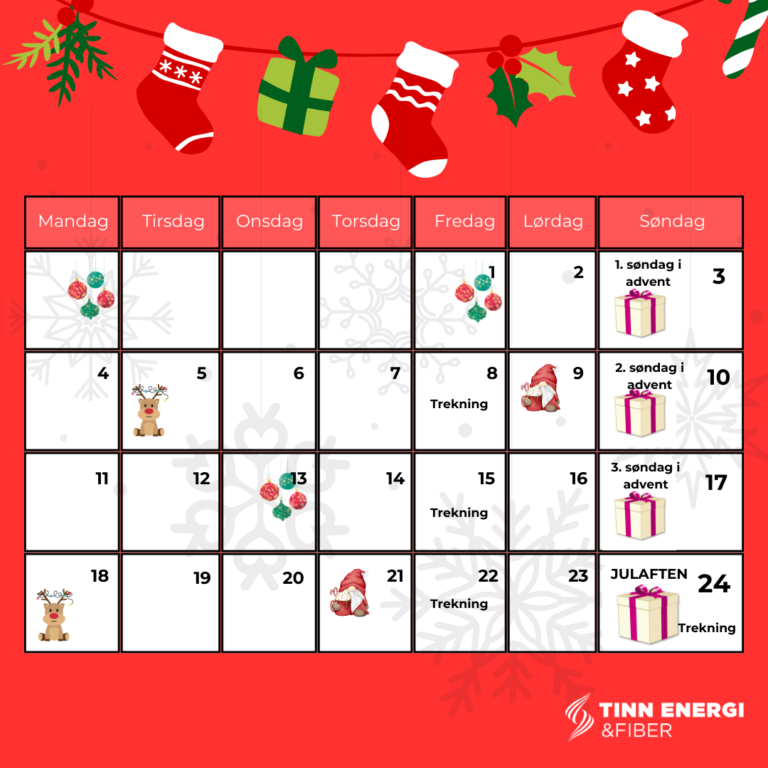 Julekalender Tinn Energi & Fiber